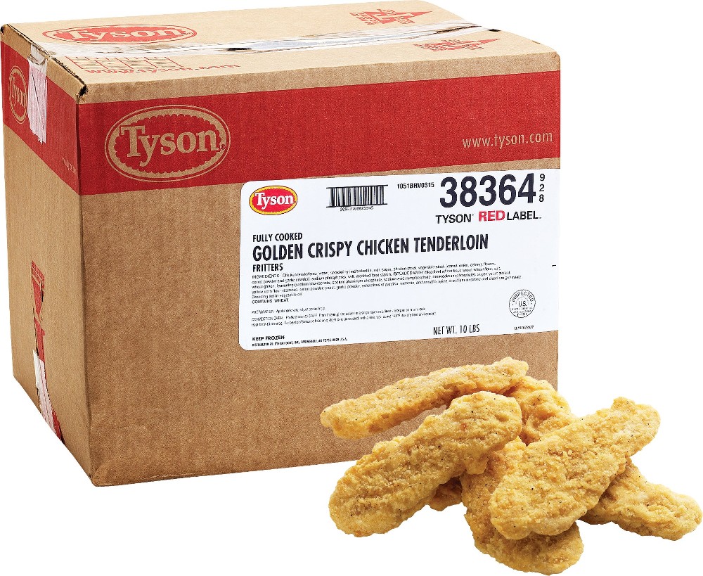 Red Label Golden Crispy Chicken Tenderloin Fritters, Fully Cooked, 10 lbs