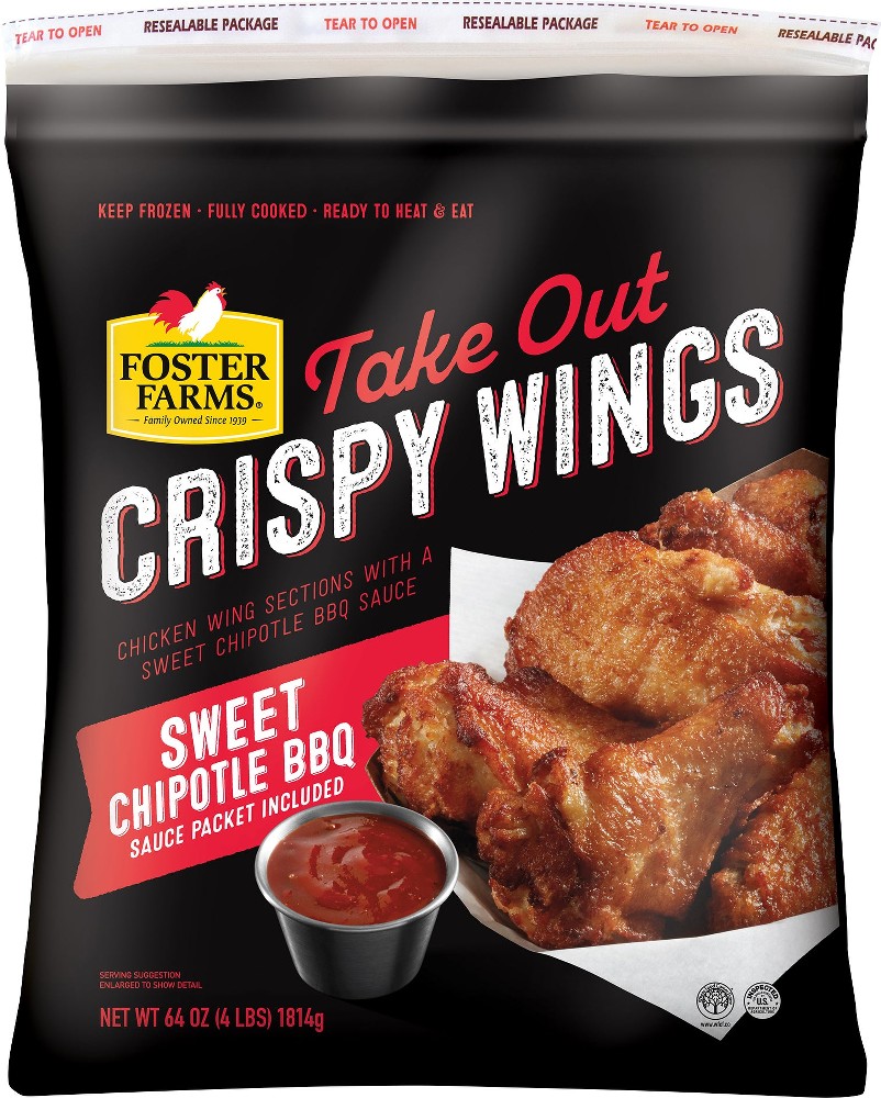 Take Out Crispy Chicken Wings, Sweet Chipotle BBQ, 4 lbs