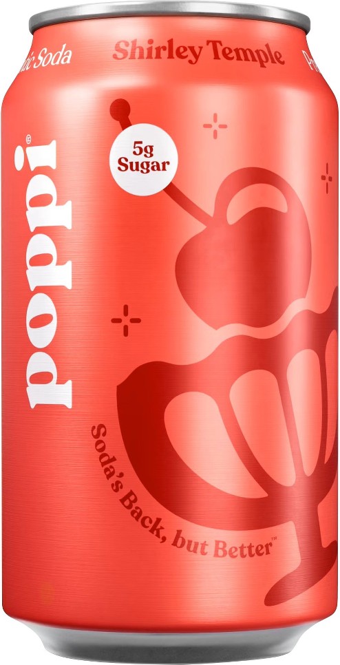 Prebiotic Soda, Shirley Temple, 12 fl oz, 18 ct
