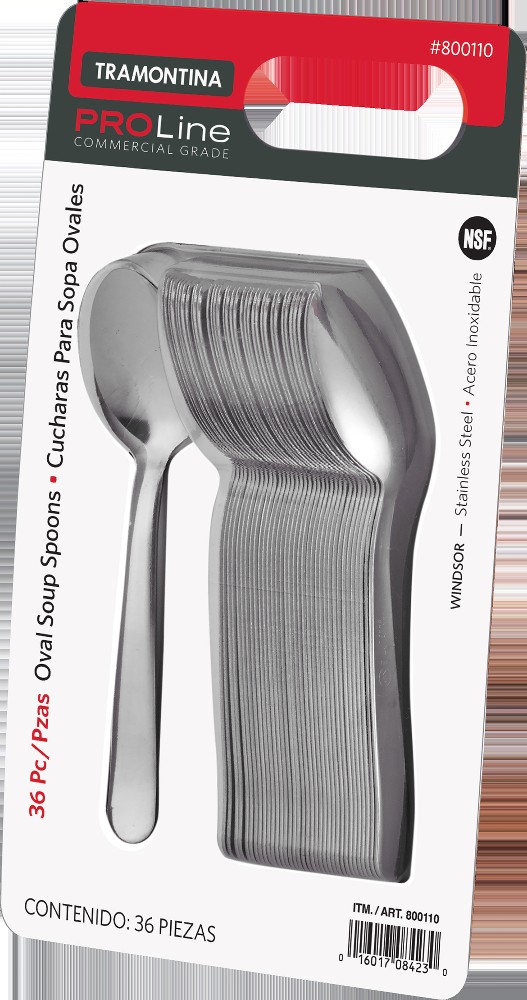 ProLine Windsor Oval Soup Spoon, Stainless Steel, 36 ct