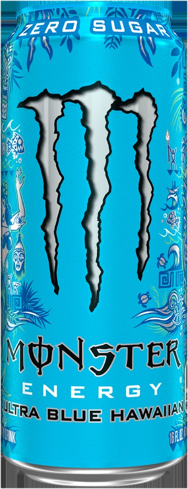 Energy Drink, Zero Sugar, Ultra Blue Hawaiian, 16 fl oz, 24 ct