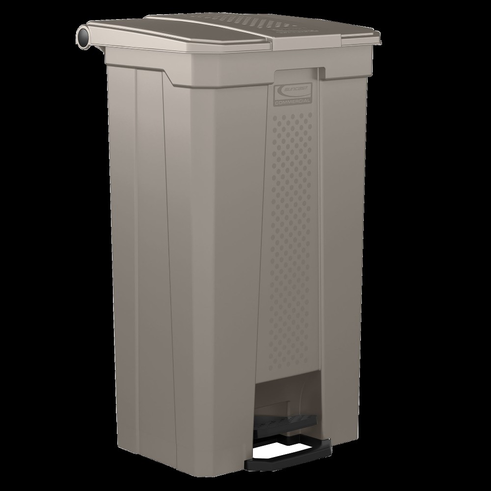 Step-On Trash Can, 23 Gallon, Platinum Metallic