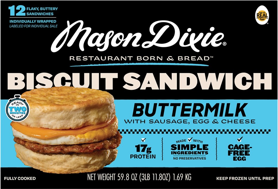 Biscuit Sandwich, Buttermilk with Sausage, Egg & Cheese, 12 ct
