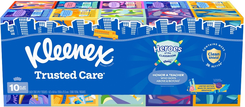 Facial Tissue, 2-Ply, Flat Box, 230 Tissues, 10 ct