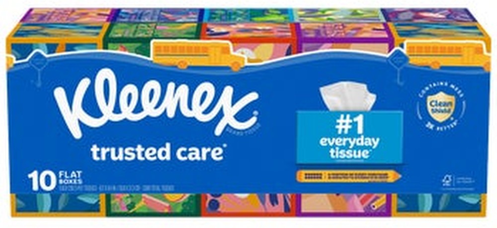 Facial Tissue, 2-Ply, Flat Box, 230 Tissues, 10 ct