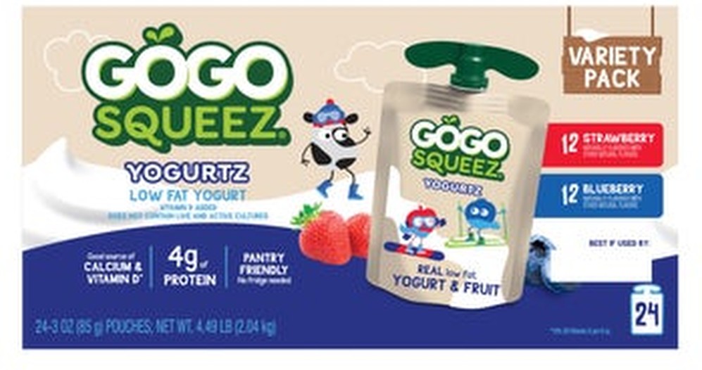 YogurtZ Low Fat Yogurt On The Go, Variety Pack, 3 oz, 24 ct