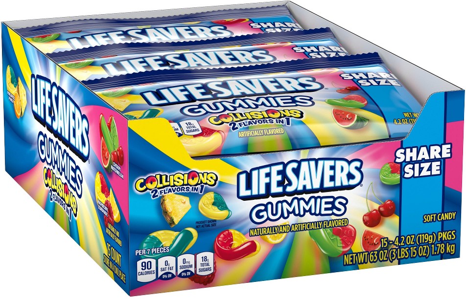 Gummy Candy Bulk Share Size, Collisions, 4.2 oz, 15 ct
