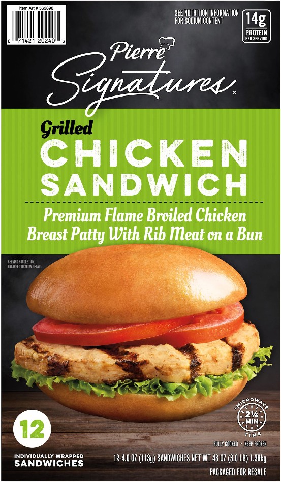Grilled Chicken Sandwich, 4 oz, 12 ct