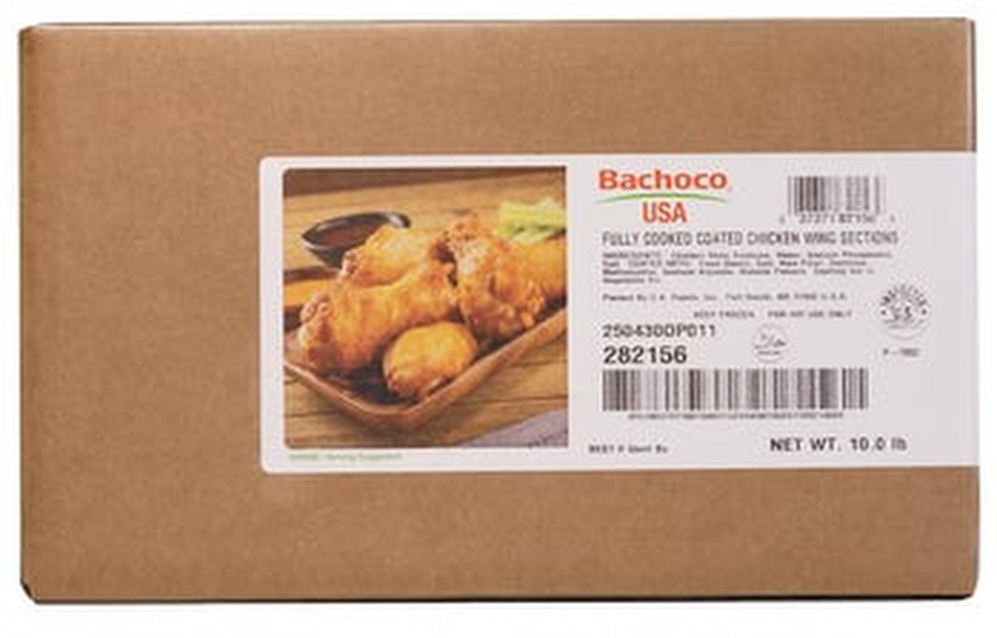 OK Foods Coated Jumbo Chicken Wing Sections, Fully Cooked, 10 lbs