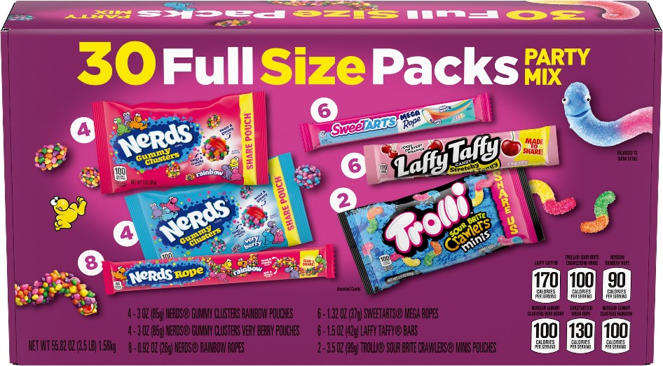 Full Size Packs Party Mix, Variety Pack, 30 ct
