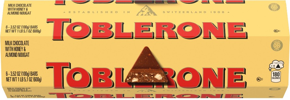 Swiss Milk Chocolate Bar with Honey & Almond Nougat, 3.52 oz, 6 ct