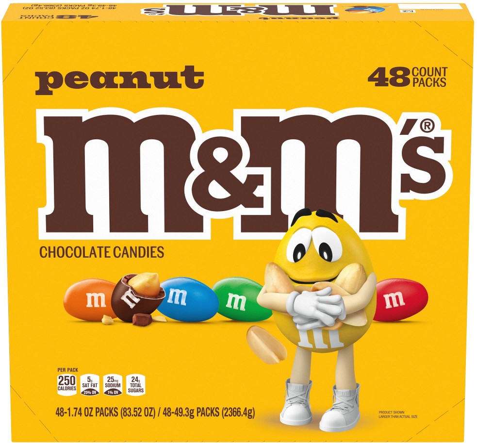 Full Size Chocolate Candy, Peanut, 1.74 oz, 48 ct