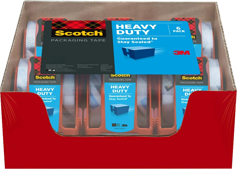 Heavy Duty Shipping Tape 6 Ct W/Dispenser