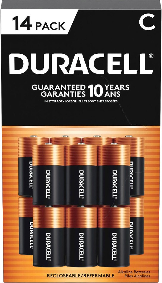 Coppertop Alkaline C Batteries, 14 ct