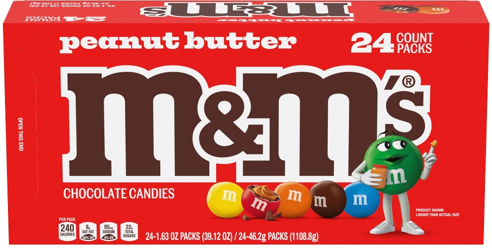 Chocolate Candy, Peanut Butter, 1.63 oz, 24 ct