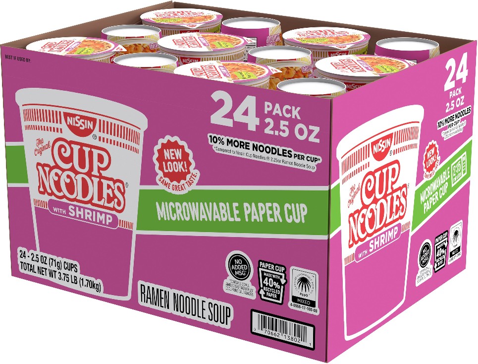Cup Noodles Shrimp Flavor, 24 X 2.5 oz