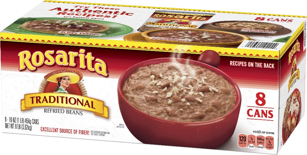 Traditional Refried Beans, 16 oz, 8 ct