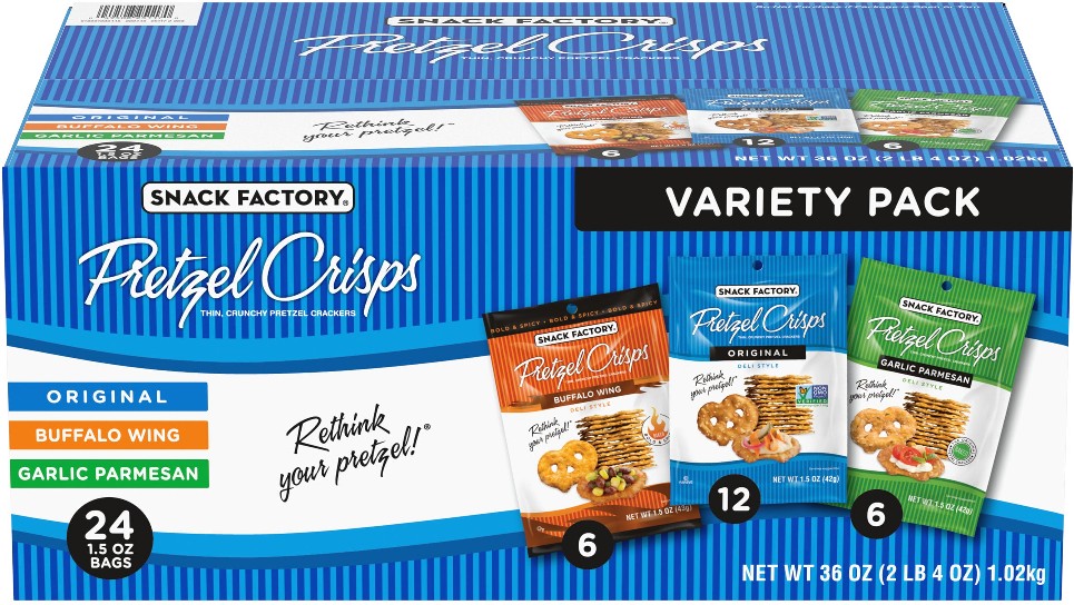 Pretzel Crisps, Variety Pack, 1.5 oz, 24 ct