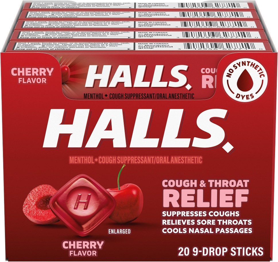Relief Cough Drops, Triple Soothing Action, Cherry, 20 ct
