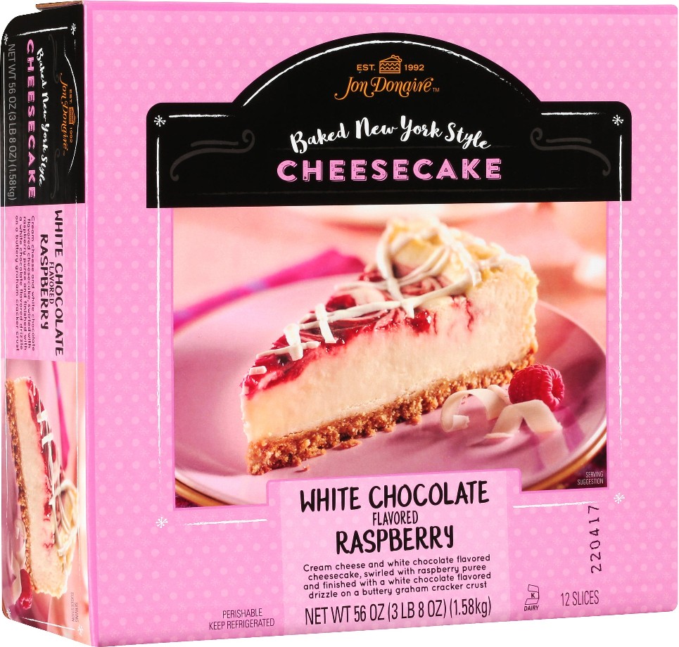 9" White Chocolate Raspberry Cheesecake, 12 Slices