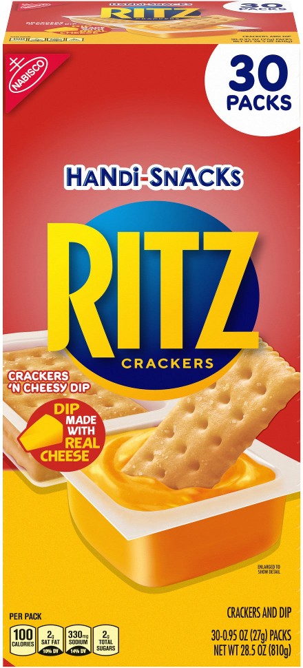Crackers Handi-Snacks, Crackers 'N Cheesy Dip, 0.95 oz, 30 ct