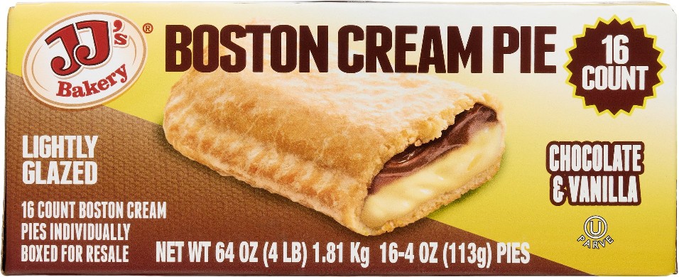 Boston Cream Pie, Lightly Glazed, 4 oz, 16 ct