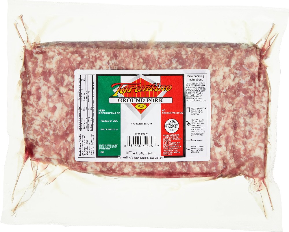 Tarantino Ground Pork, 4 lbs