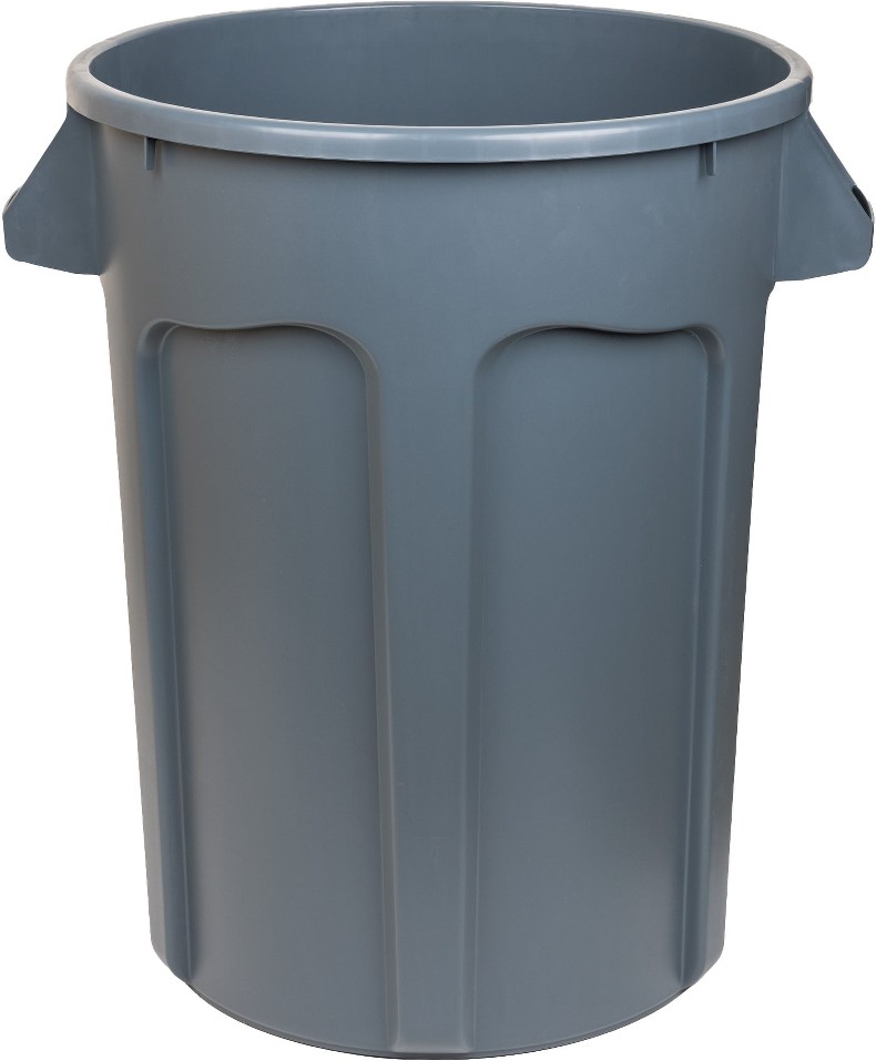 Trash Can, 32 Gallon, Gray