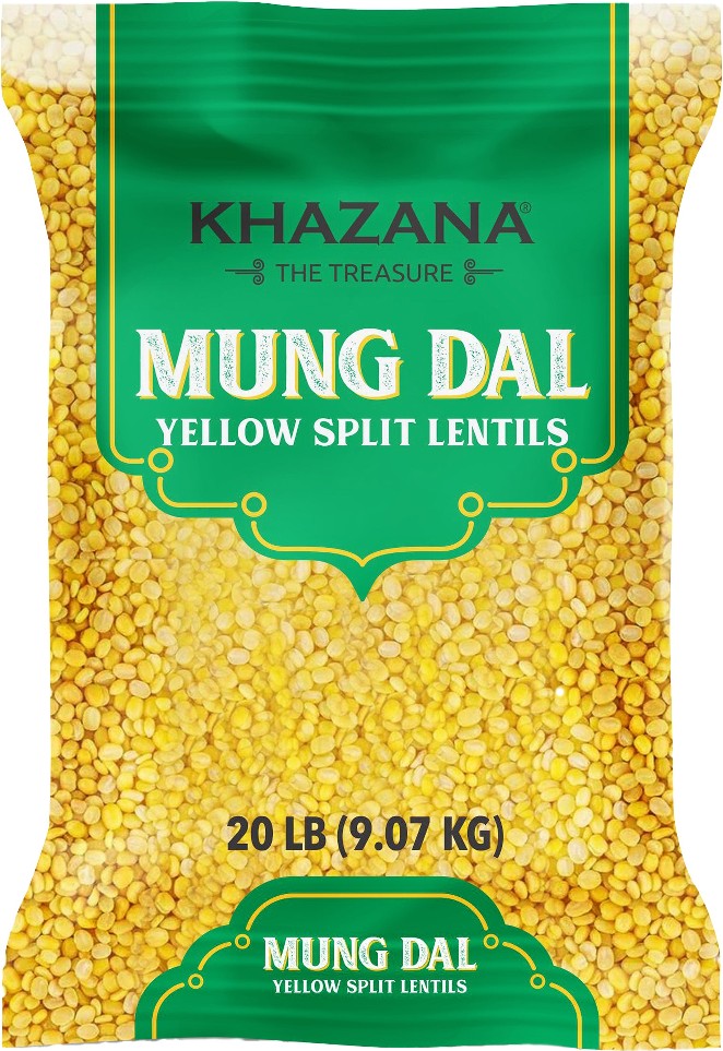 Mung Dal Yellow Split Lentils, 20 lb