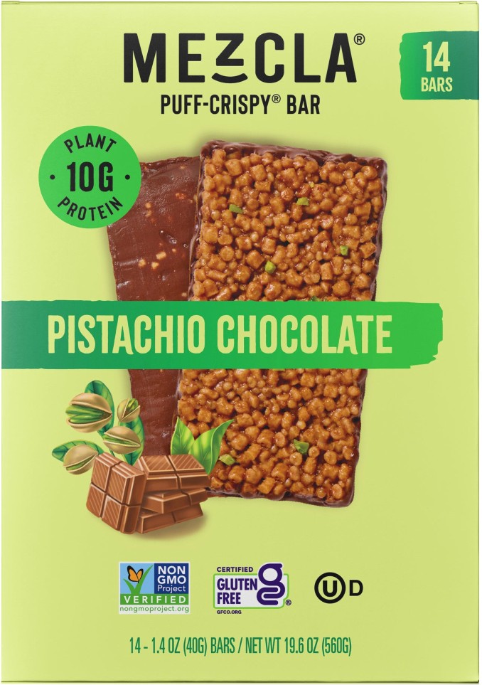 Puff-Crispy Bar, Pistachio Chocolate, 1.4 oz, 14 ct