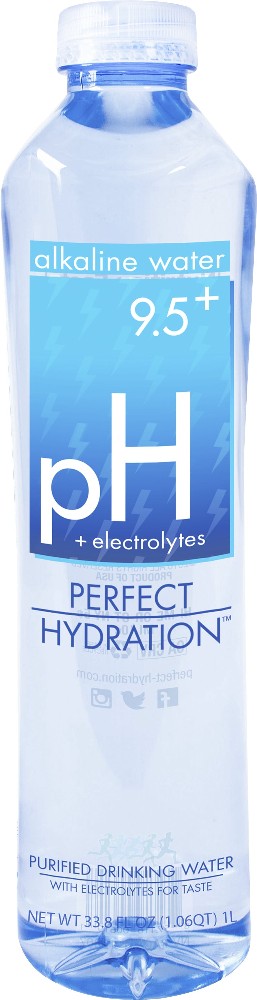 9.5+ pH Alkaline Water Plus Electrolytes, 1 Liter, 12 ct
