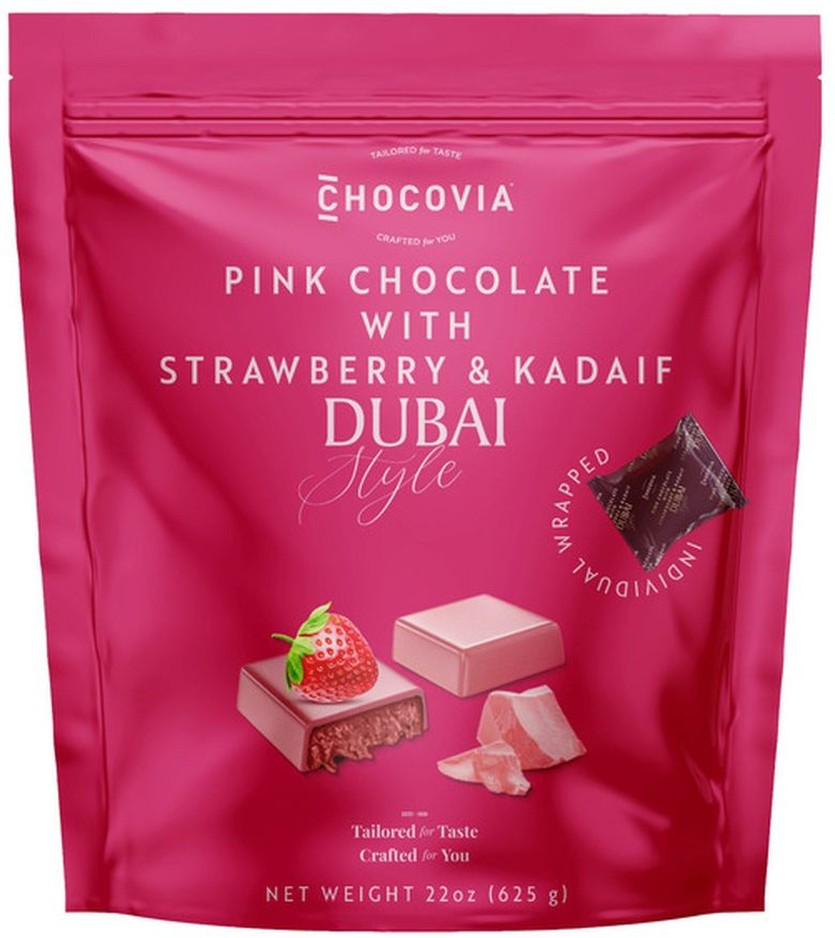 Pink Chocolate with Strawberry & Kadaif Dubai Style, 22 oz