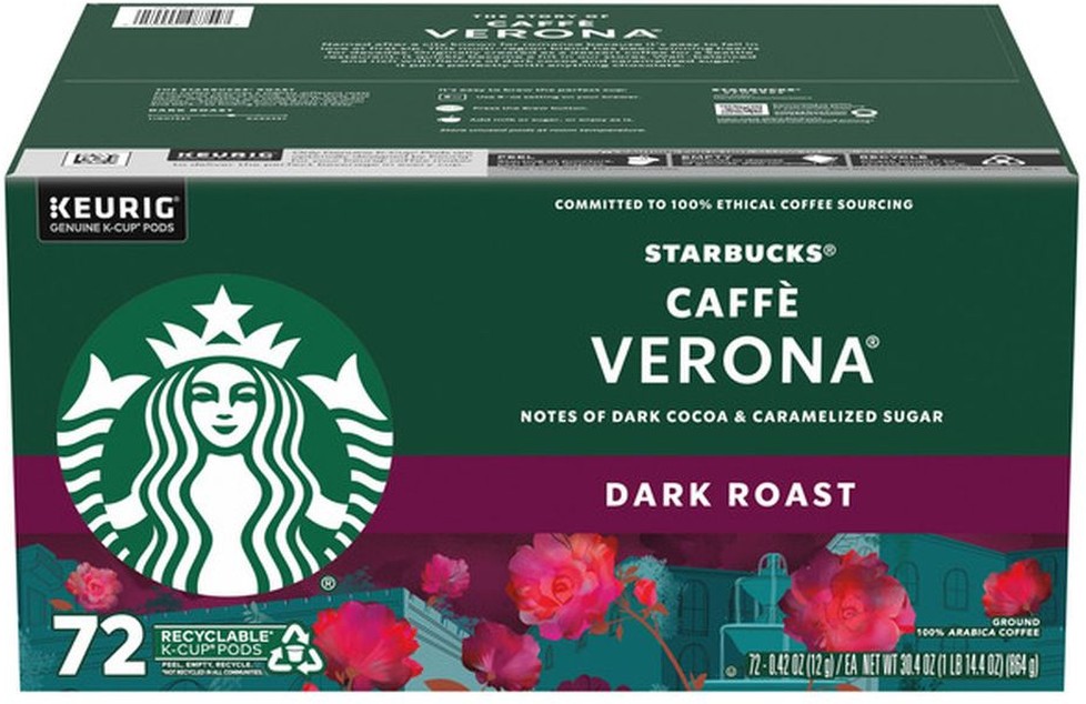 Coffee Caffe Verona Dark Roast K-Cup Pod, 72-count