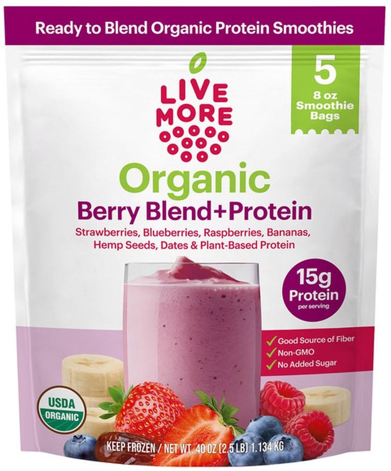 Organic Berry Blend + Protein Smoothie Bags, 8 oz, 5-count