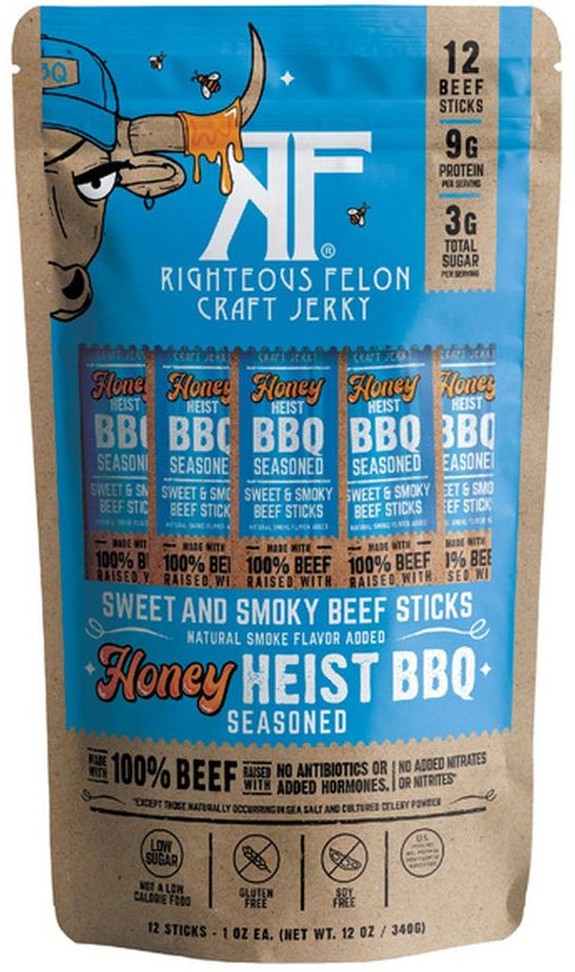 Honey Heist BBQ Beef Sticks, 1 oz, 12-count