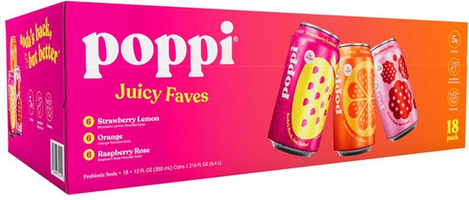 Soda, Juicy Faves Variety Pack, 12 fl oz, 18-count