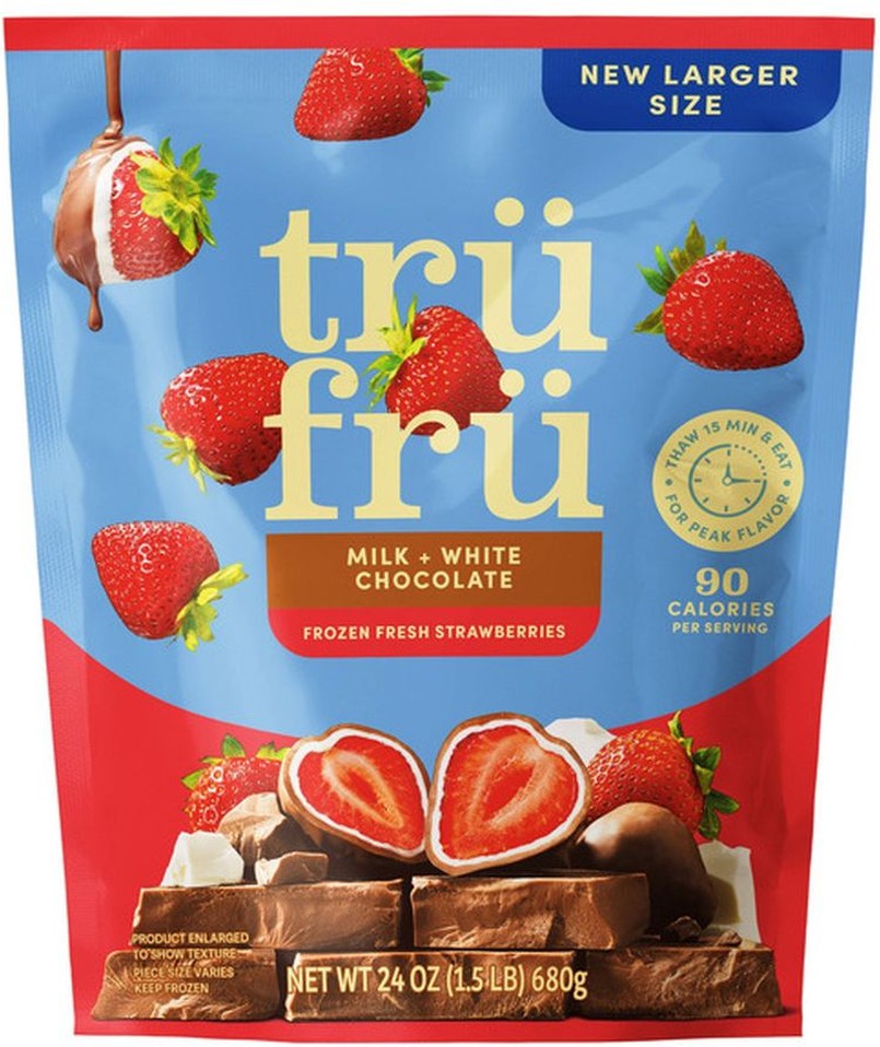 Milk and White Chocolate Frozen Strawberries, 24 oz