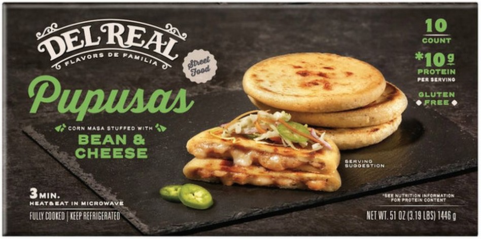 Foods Pupusas Masa Stuffed with Beans & Cheese, 51 oz, 10-count