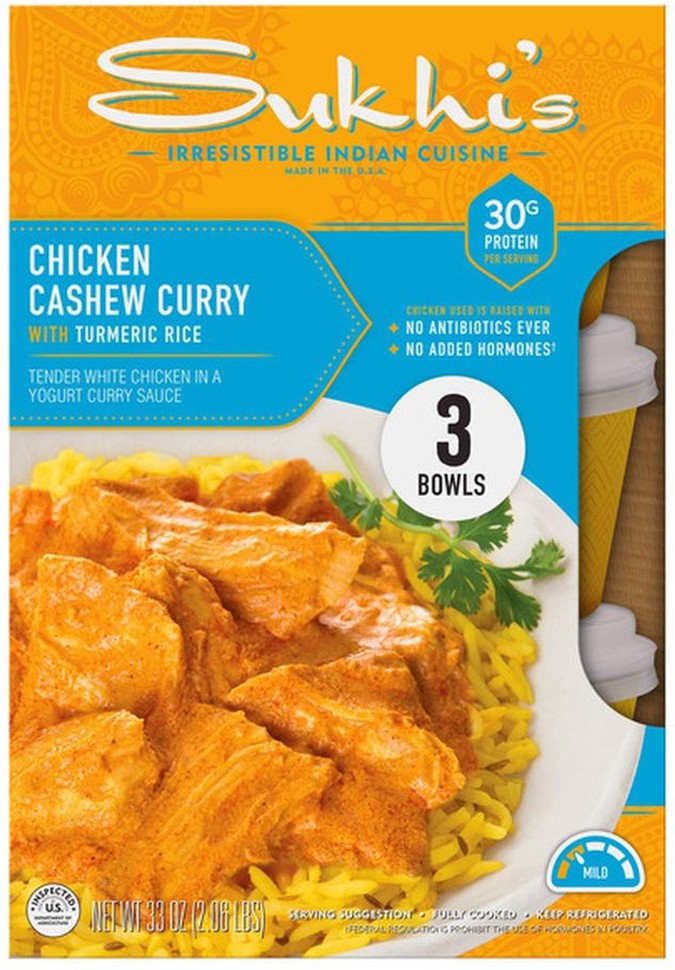 Indian Cashew Chicken Curry Bowl Prepared Meal, 11 oz, 3-count