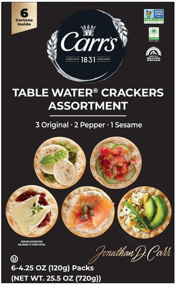 Table Water Crackers, Variety Pack, 25.5 oz