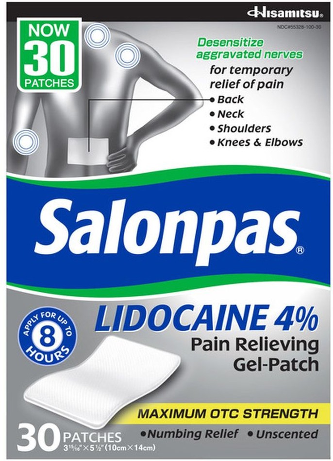 LIDOCAINE 4% Pain Relieving Gel-Patch, 30 Patches