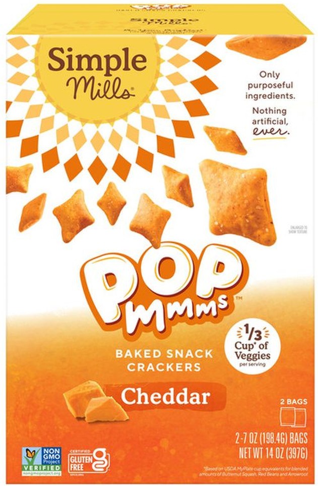 Pop Mmms Baked Snack Crackers Cheddar, 14 oz