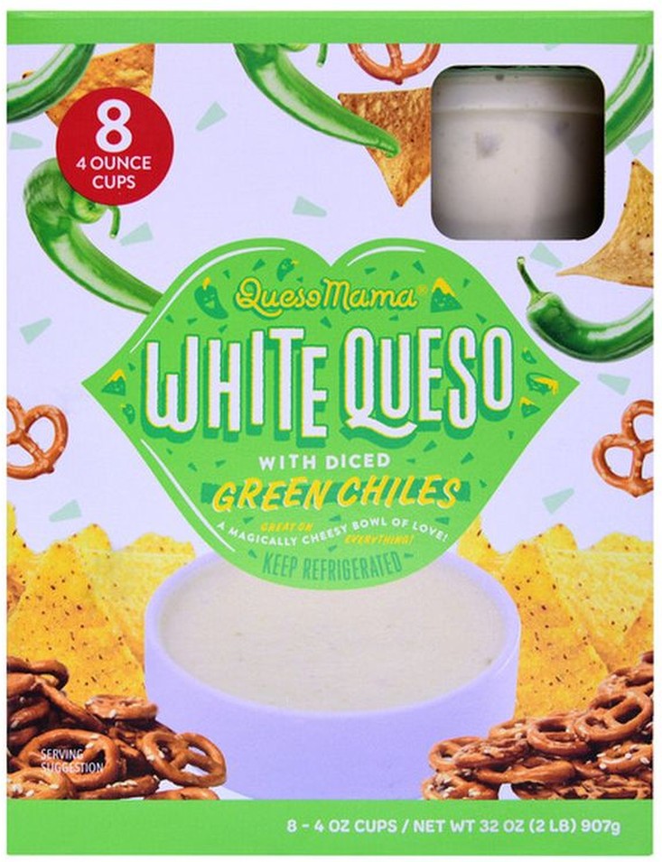 White Queso with Diced Green Chiles, 4 oz, 8-count