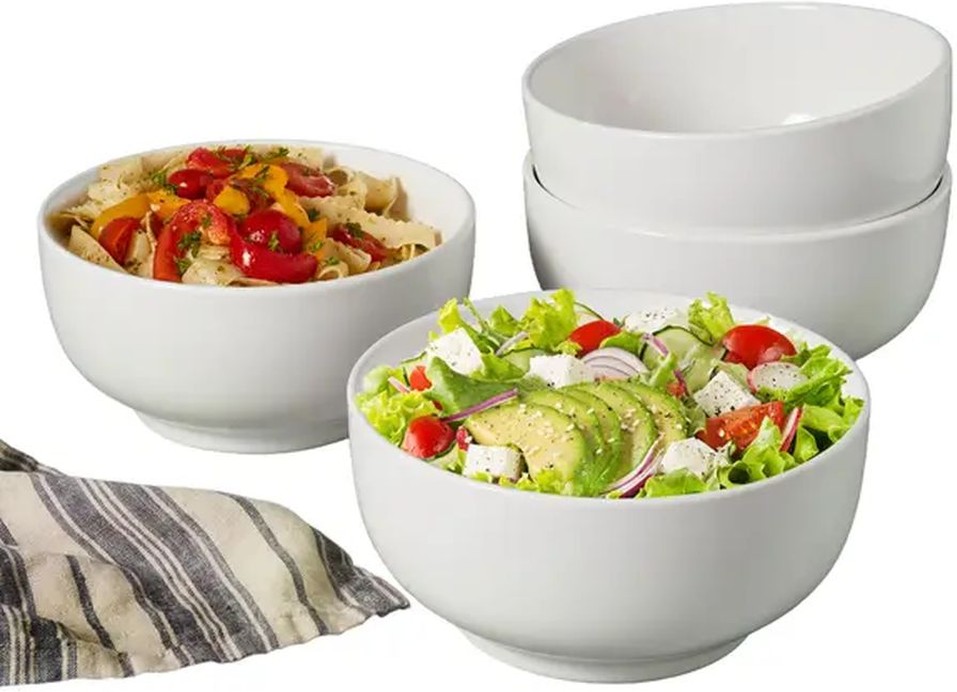 4-piece White All Purpose Bowls