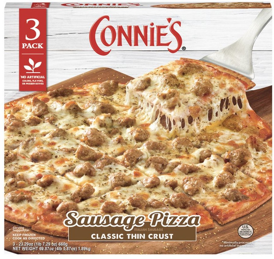 Connie's Classic Thin Crust Sausage Pizza, 23.29 oz, 3-count