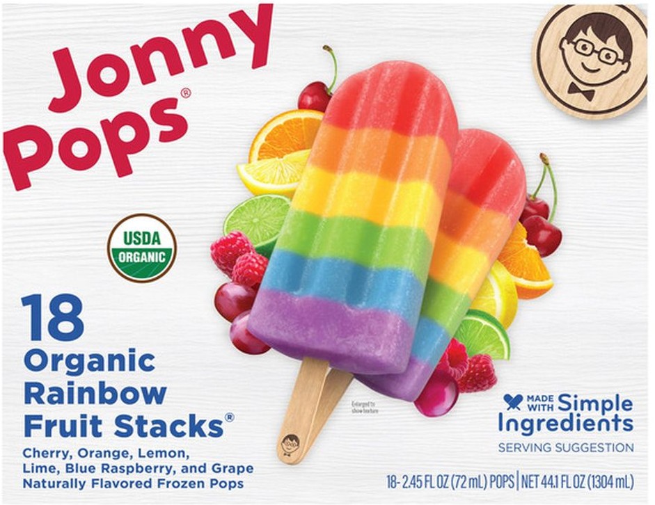 Organic Rainbow Fruit Stacks Pops, 18-count