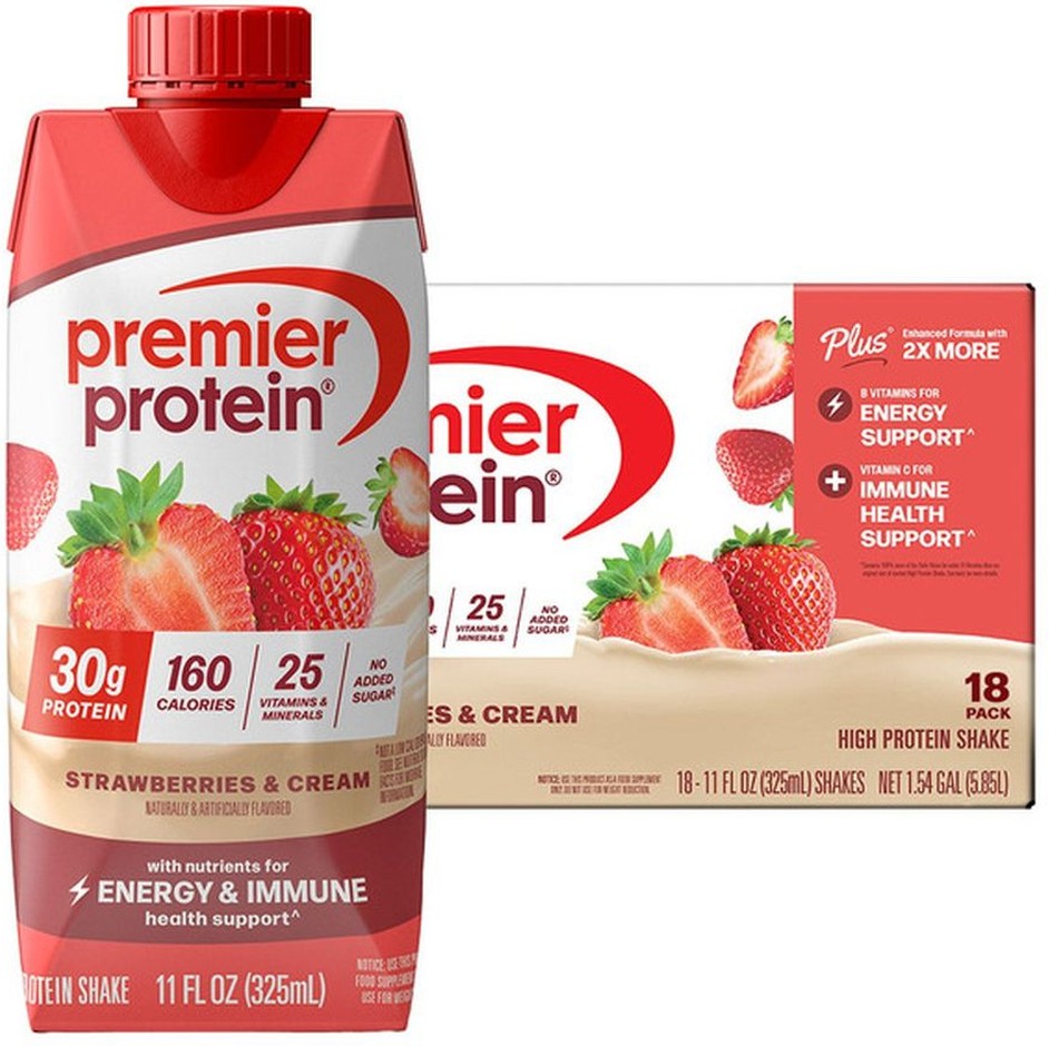 30g Protein PLUS Energy and Immune Support Shakes, Strawberries & Cream, 11 fl oz, 18-pack
