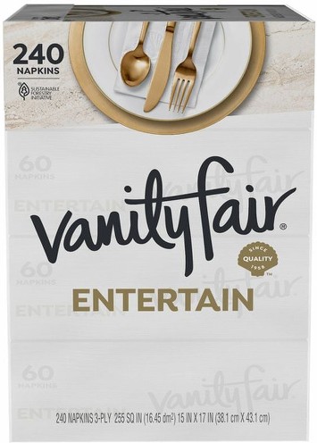 3-Ply Entertain Classic Napkins, White, 240 ct
