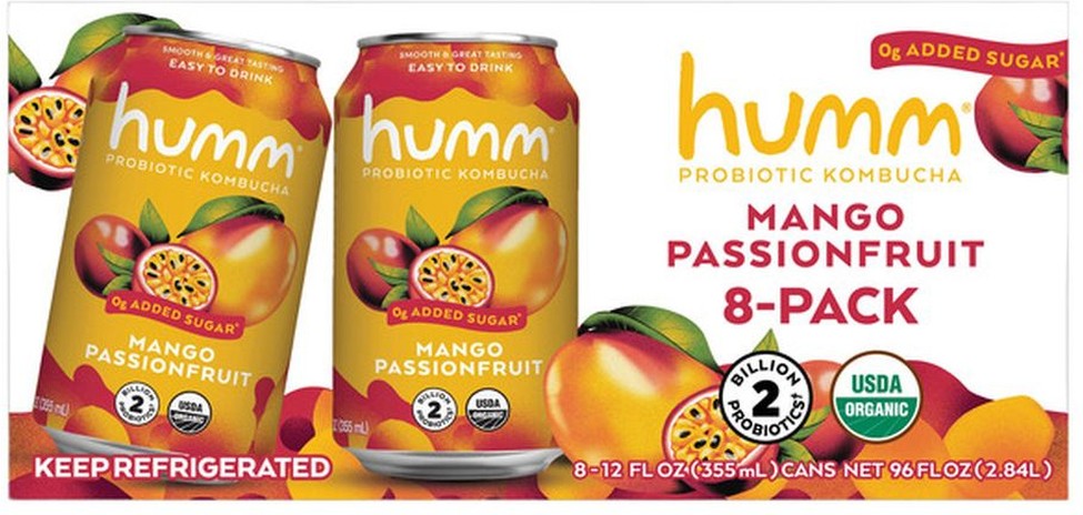 Organic Mango Passion Kombucha, 12 fl oz, 8-count