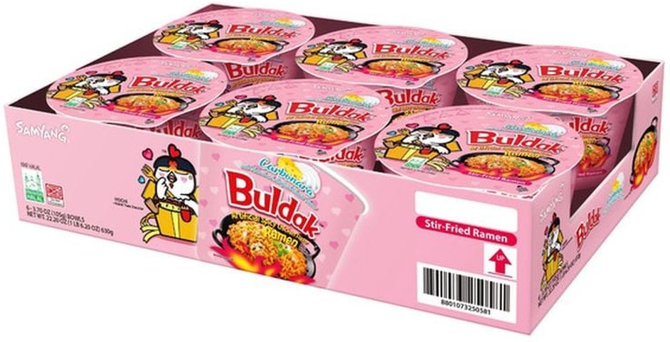 Buldak Ramen Carbonara, Spicy Chicken, 3.7 oz, 6-count